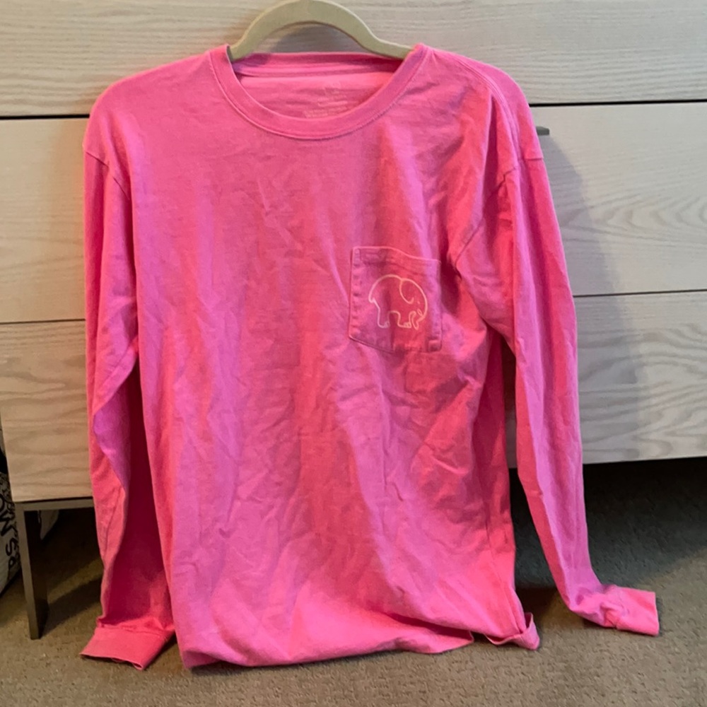 hot pink long sleeve ivory ella tee